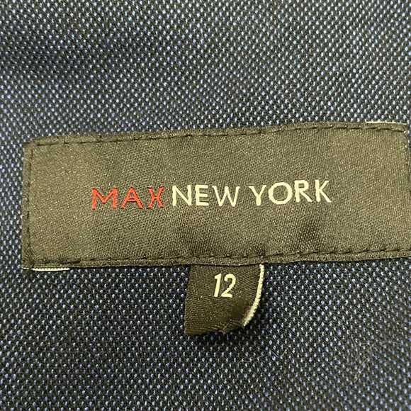 Vintage Max New York blue coat w/ black croc-print collar / 12 / EUC - Picture 15 of 16